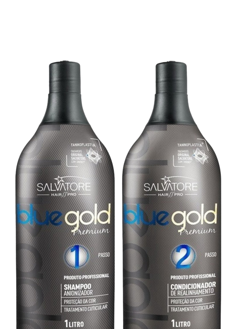 SALVATORE PREMIUM BLUE GOLD TANINOPLASTIE KIT DE TRAITEMENT DE CHEVEUX 2 X 1000ml / 33fl.oz