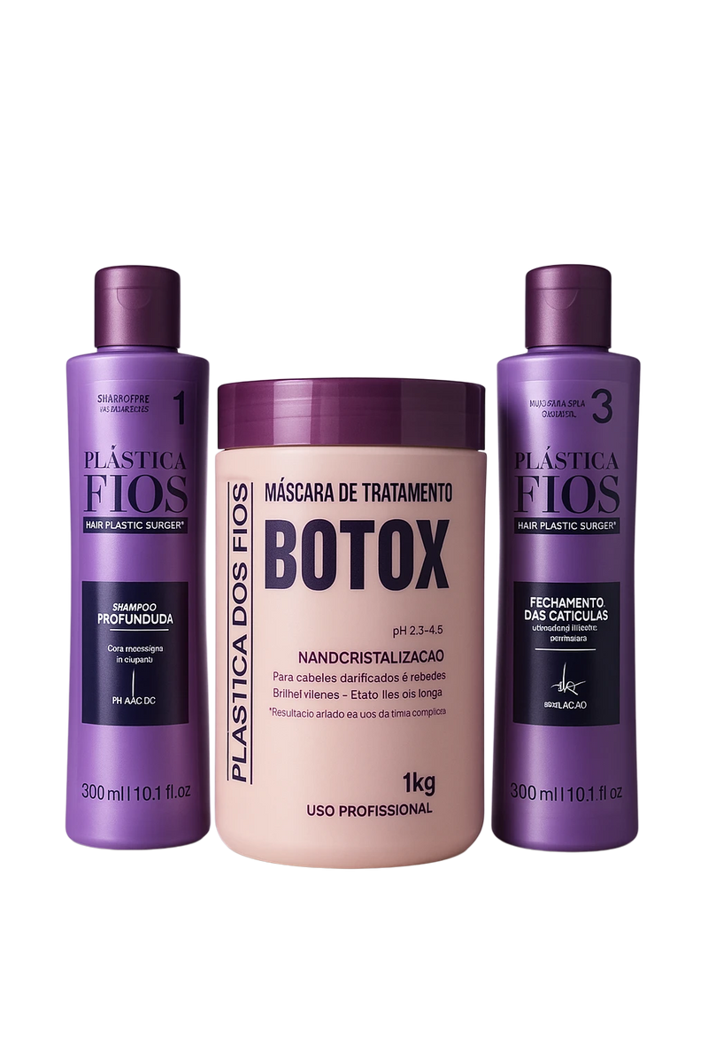  Kit Plastica dos Fios Shampoo Per La Pulizia Profonda Botox Per Capelli